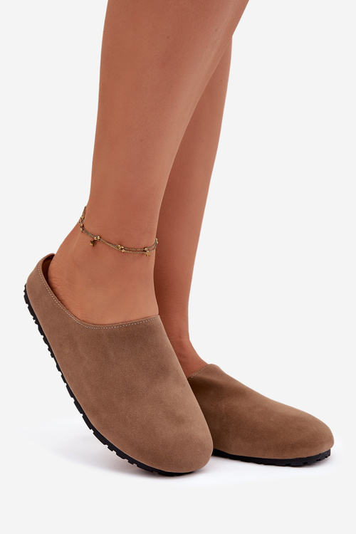 Women's slippers from eco suede Khaki Kalvess