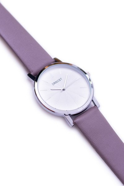 Damski Fioletowy Zegarek Ernest Vega Srebrna Koperta