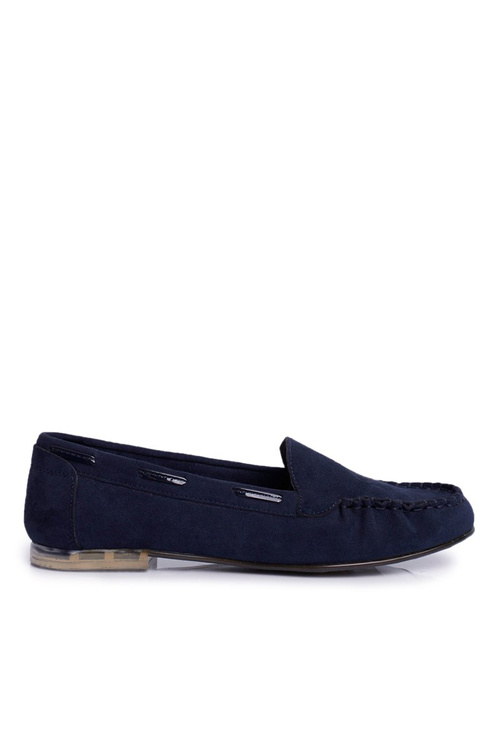 Sergio Leone Women's Suede Moccasins Navy Blue MK722