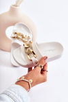Children's Rubber Slippers With A Decorative Chain White Suzie