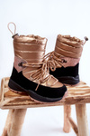Children's Warm Snow Boots With Zipper golden Leena