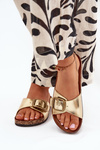 Women Sandals On Cork Platform With Buckle Golden Vianara