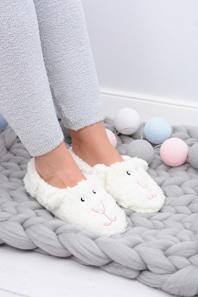 SOXO Women's Homemade Slippers Doggies White