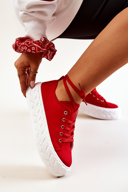 Sneakers On A Massive Platform Red Suzane
