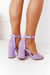 Velor High Heel Sandals Purple Visconi 4361537