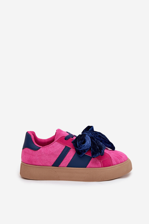 Women's Sneakers With Velvet Bow Fuchsia Ashlyn