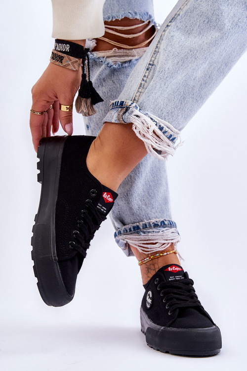 Trampki Niskie Damskie Platforma Czarne Lee Cooper LCW-23-44-1652L