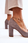 Classic Suede Pumps On A Heel grey Kendra