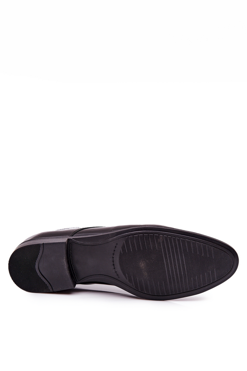 Eleganckie Lakierowane Skórzane Półbuty Bednarek 724 Czarne