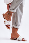 Women's Material Slippers White Aversa