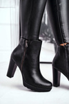 Women's Boots On Heel Black Eugene