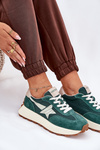 Buty Sportowe Damskie Zamszowe Platforma Zielone Vinceza 66720