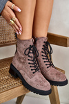 Decorated Ankle Boots Workery Women's Insulated D&A MR880-017 Taupe