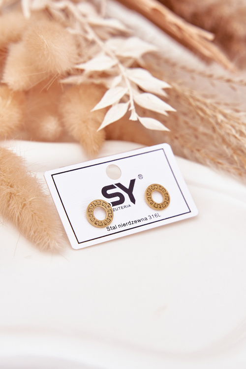 Gold Earrings Small Circles Made Of Stainless Steel