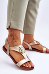 Leather Flat Sandals S.Barski KV-5541-32 gold