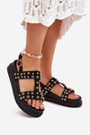 Embellished Women's Platform Sandals Black Mailisa