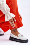 Women's Slip-on Leather Sneakers White Raven
