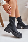 Slip-on Boots On Flat Heel Black Ravendria