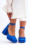 Fashionable Pumps On Massive Heels Blue Sandia