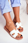 Women's Slides Geometric Classic White Theodora