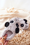Children's Slippers With Animal Grey Pandi