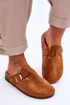 Suede Sandals On Cork Platform Camel Vellma