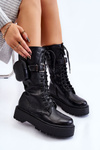 Women's Bov Boots With Kidney Lace Up Black Lillien