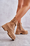 Suede Boots With Zipper Camel Marley