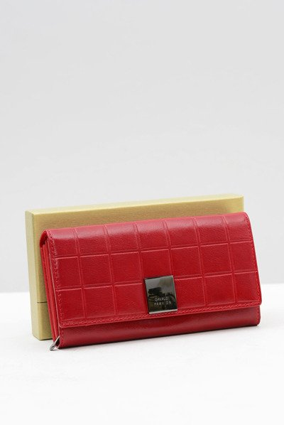 Large Women's Quilted Red Wallet