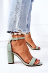 Suede High Heel Sandals Green Florence