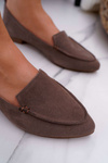 Women's Moccasins Suede Leather Loafers Cappuccino Homny