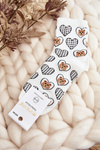 Women's Socks with Bears and Hearts White