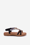 Flat Women's Sandals With Decorations Artiker 54C1334 Black
