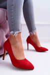 Women's Stilettos Suede Pointed Red Kiss Me