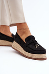 Women's Loafers with Woven Sole Black Torresia