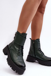 Leather Ankle Boots Women's Green Lemar Anceria