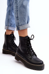 Women's Lace-up Trapper Boots Black Maddis
