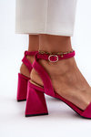 Ladies High Heel Sandals Made Of Eco Suede Fuchsia Vinceza 17328