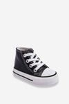 Children's Leather High Sneakers Black and white Marney
