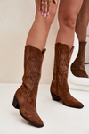 Suede Cowboy Boots For Women With Heel Camel Karira