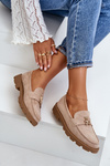Eco Suede Women's Moccasins With Bear Beige Kaithra