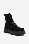 Women's Suede Ankle Boots Black Dearia