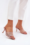 Embellished Stiletto Sandals Champagne Ennoriel