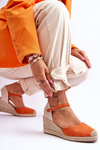 Suede Espadrilles Wedge Sandals Orange Cammer 