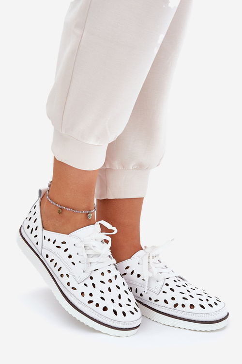 Ladies Leather Shoes S.Barski LR51-610 White