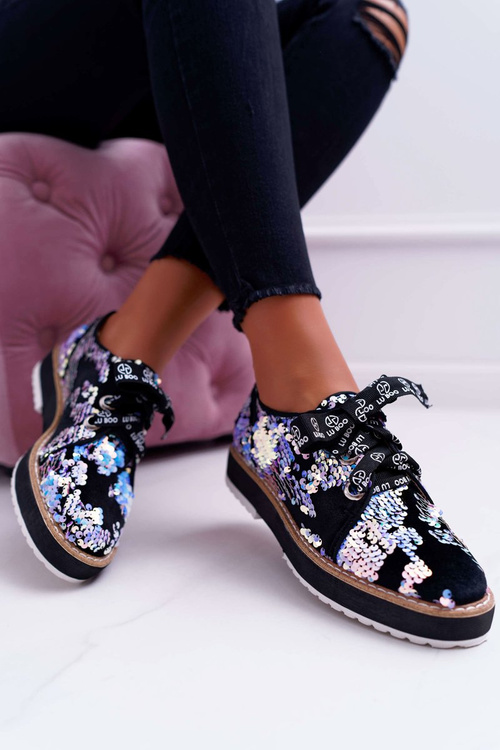 Women's Half Boots Lu Boo Silver Sequins Moonlight