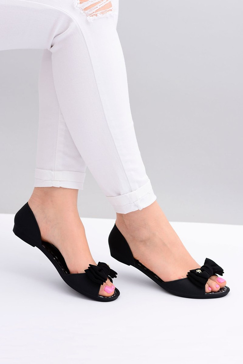 Black Rubber Meliski Ballerinas With Cocard Sonia
