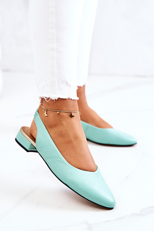 Leather Outdoor Ballerina High Heels Green Noreen