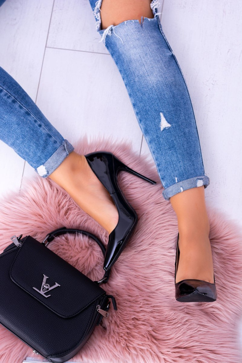 Lakierowane Szpilki W Szpic Lu Boo Czarne