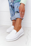 Women's Leather Slip-On Sneakers S.Barski White